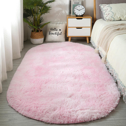 Tapis ovale Shaggy pour chambre à coucher, tapis moelleux pour filles et garçons, pour chambre d'enfants, tapis de sol pour chambre d'enfant, décoration de la maison