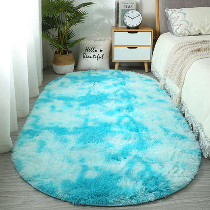 Tapis ovale Shaggy pour chambre à coucher, tapis moelleux pour filles et garçons, pour chambre d'enfants, tapis de sol pour chambre d'enfant, décoration de la maison
