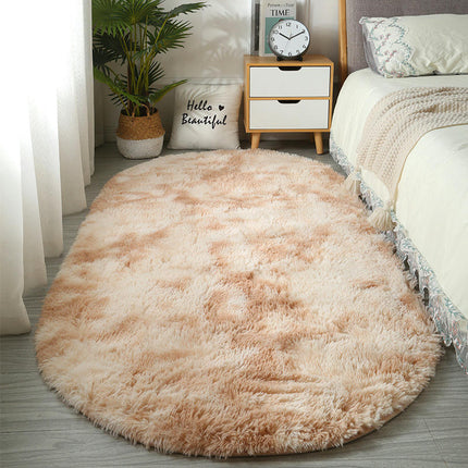 Tapis ovale Shaggy pour chambre à coucher, tapis moelleux pour filles et garçons, pour chambre d'enfants, tapis de sol pour chambre d'enfant, décoration de la maison