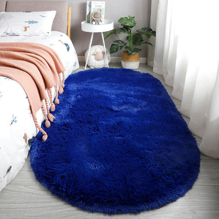 Tapis ovale Shaggy pour chambre à coucher, tapis moelleux pour filles et garçons, pour chambre d'enfants, tapis de sol pour chambre d'enfant, décoration de la maison