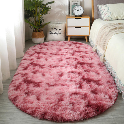 Tapis ovale Shaggy pour chambre à coucher, tapis moelleux pour filles et garçons, pour chambre d'enfants, tapis de sol pour chambre d'enfant, décoration de la maison