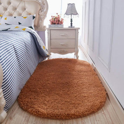 Tapis ovale Shaggy pour chambre à coucher, tapis moelleux pour filles et garçons, pour chambre d'enfants, tapis de sol pour chambre d'enfant, décoration de la maison