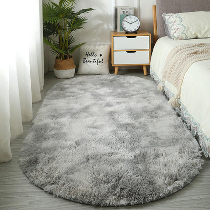 Tapis ovale Shaggy pour chambre à coucher, tapis moelleux pour filles et garçons, pour chambre d'enfants, tapis de sol pour chambre d'enfant, décoration de la maison