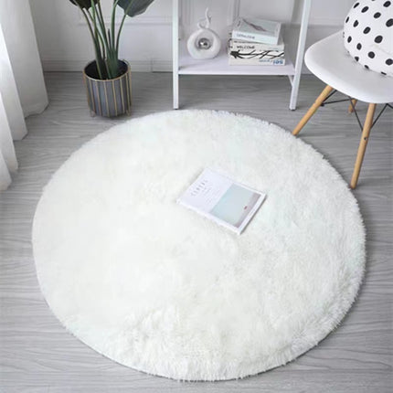 Soft Round Fluffy Girls Boys Bedroom Rugs, Fluffy Tie Dye Round Area Rugs for Nursery Kids Room Cute Bedside Home Decor Rugs