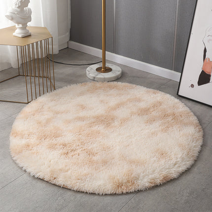 Runde, flauschige Teppiche für Wohnzimmer, Schlafzimmer, luxuriöser runder Teppich, zotteliger Flor, weiche, gefärbte runde Teppiche, Heimdekor-Teppiche