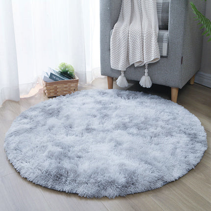 Runde, flauschige Teppiche für Wohnzimmer, Schlafzimmer, luxuriöser runder Teppich, zotteliger Flor, weiche, gefärbte runde Teppiche, Heimdekor-Teppiche