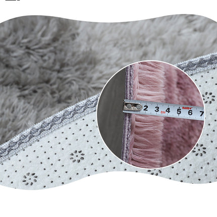Tapis ronds doux, tapis teints en peluche, jolis tapis ronds shaggy teints en nœuds pour la décoration de la chambre d'enfant et le chevet du canapé de la chambre à coucher du salon