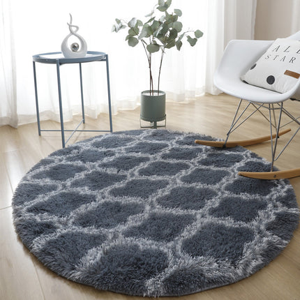 Tapis à rayures rondes tapis de chambre moelleux Shaggy chambre chevet tapis de maison doux moderne tapis Shaggy pour la décoration de la maison