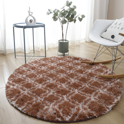 Tapis à rayures rondes tapis de chambre moelleux Shaggy chambre chevet tapis de maison doux moderne tapis Shaggy pour la décoration de la maison