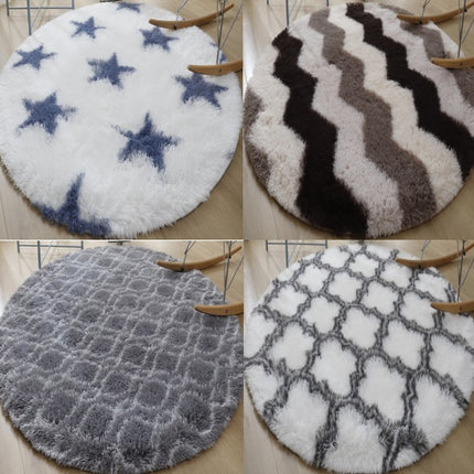 Tapis à rayures rondes tapis de chambre moelleux Shaggy chambre chevet tapis de maison doux moderne tapis Shaggy pour la décoration de la maison