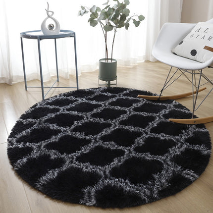 Tapis à rayures rondes tapis de chambre moelleux Shaggy chambre chevet tapis de maison doux moderne tapis Shaggy pour la décoration de la maison