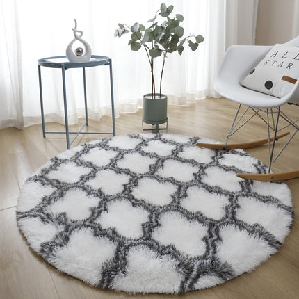 Tapis à rayures rondes tapis de chambre moelleux Shaggy chambre chevet tapis de maison doux moderne tapis Shaggy pour la décoration de la maison