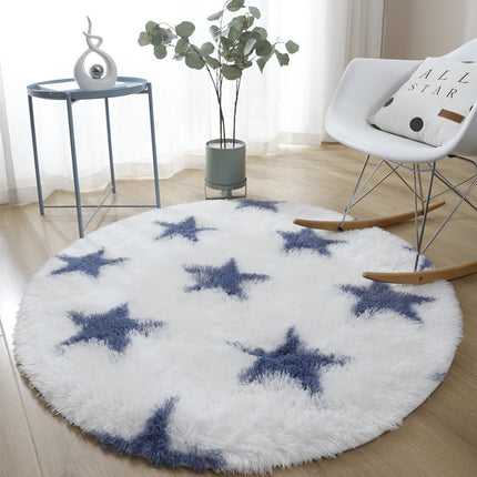 Tapis à rayures rondes tapis de chambre moelleux Shaggy chambre chevet tapis de maison doux moderne tapis Shaggy pour la décoration de la maison