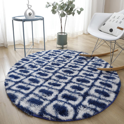 Tapis à rayures rondes tapis de chambre moelleux Shaggy chambre chevet tapis de maison doux moderne tapis Shaggy pour la décoration de la maison
