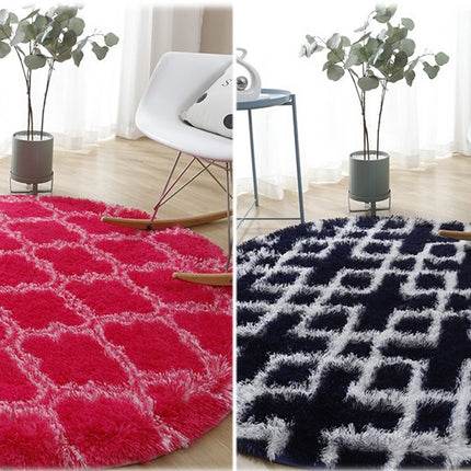 Tapis à rayures rondes tapis de chambre moelleux Shaggy chambre chevet tapis de maison doux moderne tapis Shaggy pour la décoration de la maison