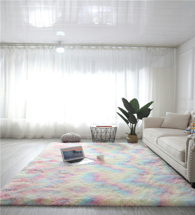 Living Room Fluffy Shaggy Carpet Shaggy Soft Oversized Carpet Bedroom Indoor Floor Carpet Modern Geometric Floral Pattern