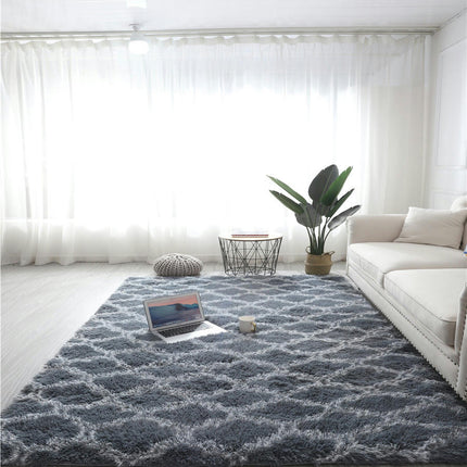 Living Room Fluffy Shaggy Carpet Shaggy Soft Oversized Carpet Bedroom Indoor Floor Carpet Modern Geometric Floral Pattern