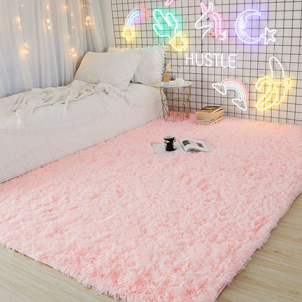 Tapis d'intérieur moderne et doux à poils longs, antidérapant, en peluche, pour chambre d'enfant, décoration de salon, à poils longs