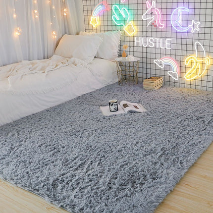 Tapis d'intérieur moderne et doux à poils longs, antidérapant, en peluche, pour chambre d'enfant, décoration de salon, à poils longs