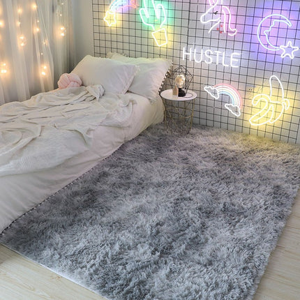 Tapis d'intérieur à poils longs doux, tapis antidérapant en peluche pour chambre d'enfant, tapis à poils longs pour décoration de salon
