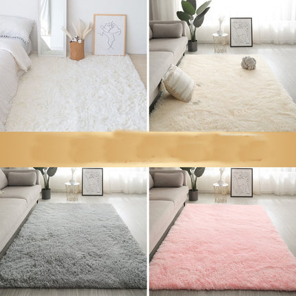 Tapis d'intérieur à poils longs doux, tapis antidérapant en peluche pour chambre d'enfant, tapis à poils longs pour décoration de salon