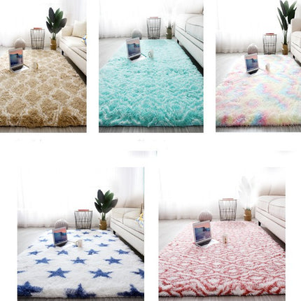 Ultra Soft Area Rugs for Bedroom Living Room -Tie Dye Non-Slip Shaggy Rugs -Modern Indoor Geometric Shaggy Rugs