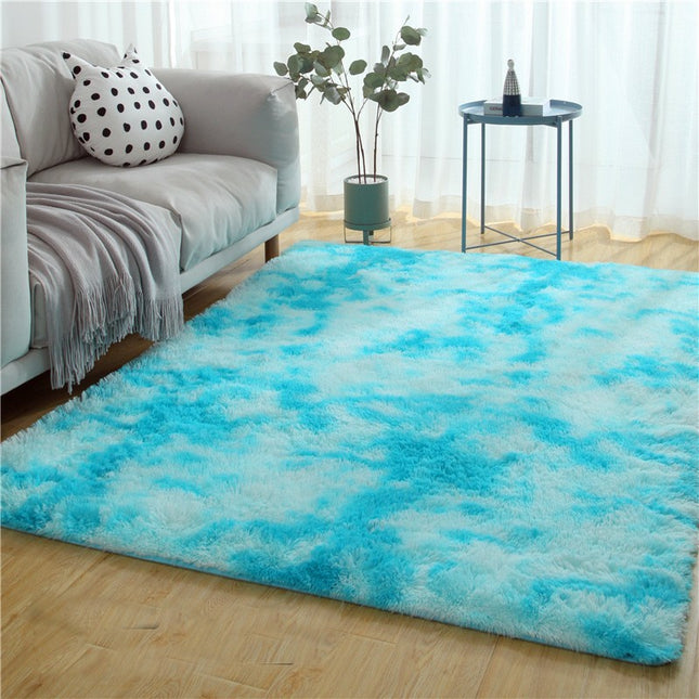 Plush Area Rug Soft Fluffy Area Rug  PTie Dye Non-Slip Washable Floor Rug Pad for Living Room Bedroom Bedside Hallway