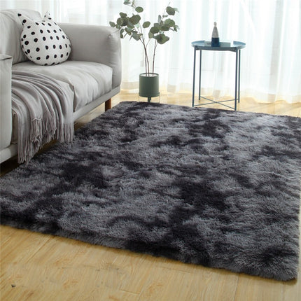 Tapis en peluche doux et moelleux, teinture PTie, antidérapant, lavable, pour salon, chambre à coucher, chevet, couloir