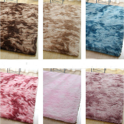 Tapis en peluche doux et moelleux, teinture PTie, antidérapant, lavable, pour salon, chambre à coucher, chevet, couloir