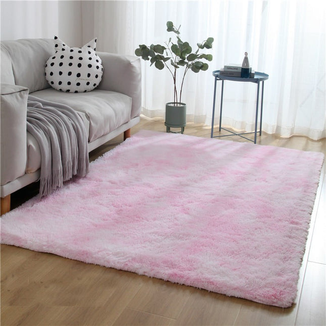 Plush Area Rug Soft Fluffy Area Rug  PTie Dye Non-Slip Washable Floor Rug Pad for Living Room Bedside Hallway