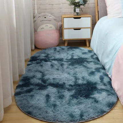 Tapis ovales en peluche-Super Soft Shaggy Rugs-Shaggy Rugs-Chambre Salon Dortoir Chambre d’enfants Décoratif Shaggy Pile Tie-Dye Tapis de sol