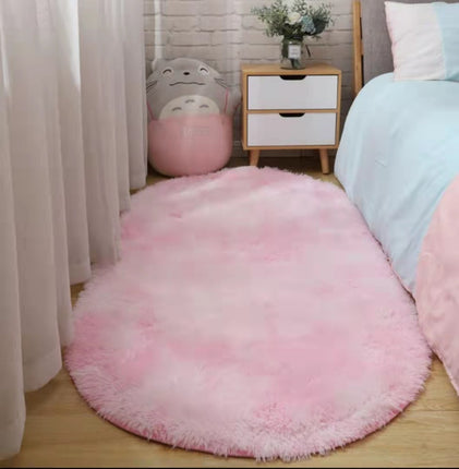 Tapis ovales en peluche-Super Soft Shaggy Rugs-Shaggy Rugs-Chambre Salon Dortoir Chambre d’enfants Décoratif Shaggy Pile Tie-Dye Tapis de sol