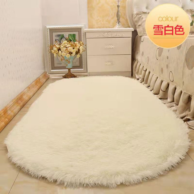 Plush Oval Rugs-Super Soft Shaggy Rugs-Shaggy Rugs-Bedroom Living Room Dormitory Kids Room Decorative Shaggy Pile Tie-Dye Floor Mats