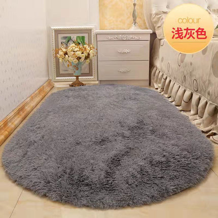 Tapis ovales en peluche-Tapis shaggy super doux-Tie-Dye Tapis shaggy-Chambre Salon Dortoir Chambre d’enfants Tapis de sol décoratifs à poils longs
