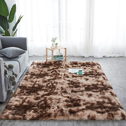 Superweicher, zotteliger Teppich, flauschiger Teppich, Batikteppich, rutschfester Teppich für Wohnzimmer, Schlafzimmer, Mädchen, Kinderzimmer, Heimdekoration