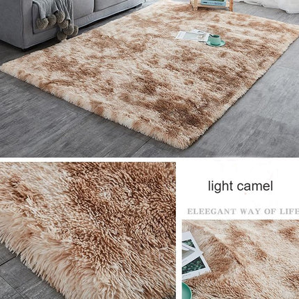 Superweicher, zotteliger Teppich, flauschiger Teppich, Batikteppich, rutschfester Teppich für Wohnzimmer, Schlafzimmer, Mädchen, Kinderzimmer, Heimdekoration