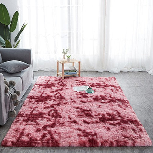Super soft shaggy carpet, tie-dye carpet non-slip carpet for living room bedroom girl children's room home decoration
