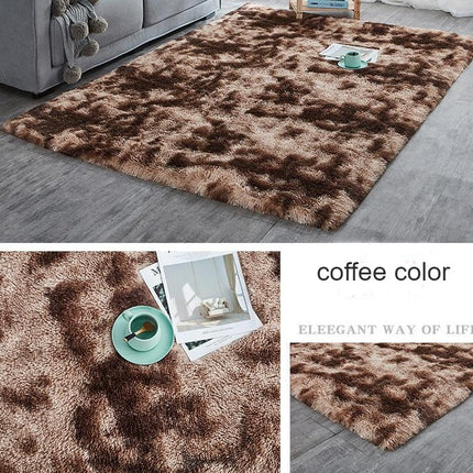 Super soft shaggy carpet, tie-dye carpet non-slip carpet for living room bedroom girl children's room home decoration