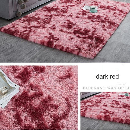 Super soft shaggy carpet, tie-dye carpet non-slip carpet for living room bedroom girl children's room home decoration