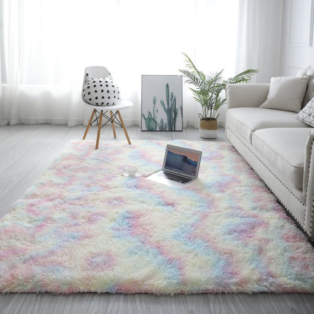 Super soft shaggy carpet, fluffy carpet, tie-dye carpet for living room bedroom girl children's room home decoration