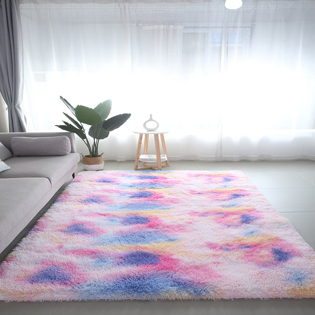 Super soft shaggy carpet, fluffy carpet, tie-dye carpet for living room bedroom girl children's room home decoration
