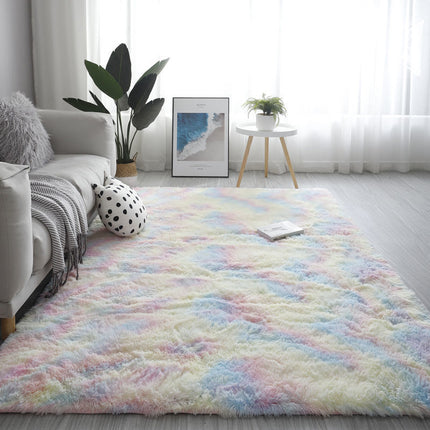 Super Soft Shaggy Carpet Fluffy Tie-Dye Carpet Indoor Shaggy Carpet for Living Room Bedroom Children's Room Nursery Home Decor Rectangle Carpet