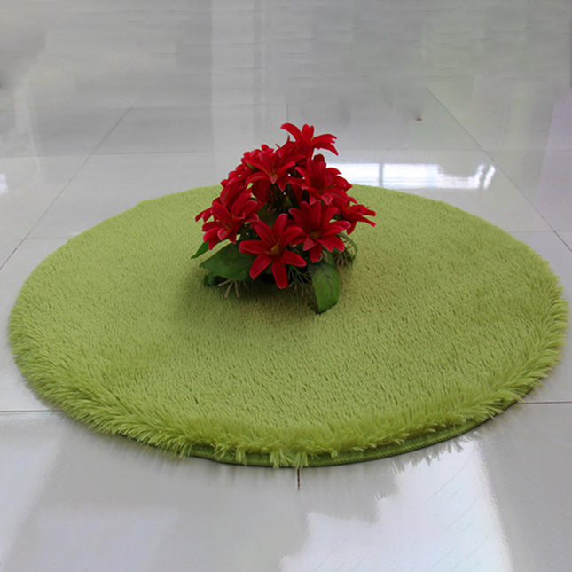 Solid Color Round Rugs Super Soft Shaggy Pile Kids Bedroom Round Area Rugs, Fluffy Shaggy Pile Rugs, Non-Slip Home Decor Cute Teen Room Rugs