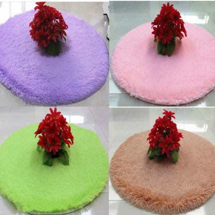 Solid Color Round Rugs Super Soft Shaggy Pile Kids Bedroom Round Area Rugs, Fluffy Shaggy Pile Rugs, Non-Slip Home Decor Cute Teen Room Rugs