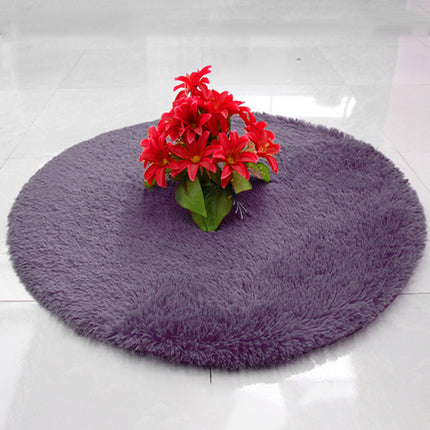 Solid Color Round Rugs Super Soft Shaggy Pile Kids Bedroom Round Area Rugs, Fluffy Shaggy Pile Rugs, Non-Slip Home Decor Cute Teen Room Rugs
