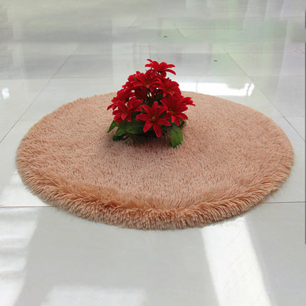Solid Color Round Rugs Super Soft Shaggy Pile Kids Bedroom Area Rugs, Fluffy Shaggy Pile Rugs, Non-Slip Home Decor Cute Teen Room Rugs