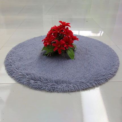 Solid Color Round Rugs Super Soft Shaggy Pile Kids Bedroom Area Rugs, Fluffy Shaggy Pile Rugs, Non-Slip Home Decor Cute Teen Room Rugs