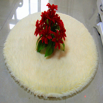 Solid Color Round Rugs Super Soft Shaggy Pile Kids Bedroom Area Rugs, Fluffy Shaggy Pile Rugs, Non-Slip Home Decor Cute Teen Room Rugs