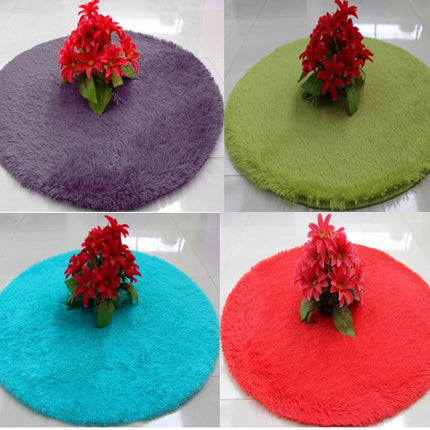 Solid Color Round Rugs Super Soft Shaggy Pile Kids Bedroom Area Rugs, Fluffy Shaggy Pile Rugs, Non-Slip Home Decor Cute Teen Room Rugs