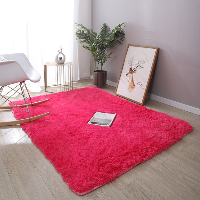 Soft And Fluffy Rectangular Carpet, Solid Color Cozy Shaggy Carpet, Living Room Bedroom Floor Bedside Home Decoration